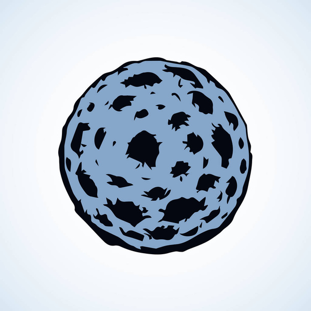 Luna con cráteres. Dibujo vectorial
 - Vector, imagen