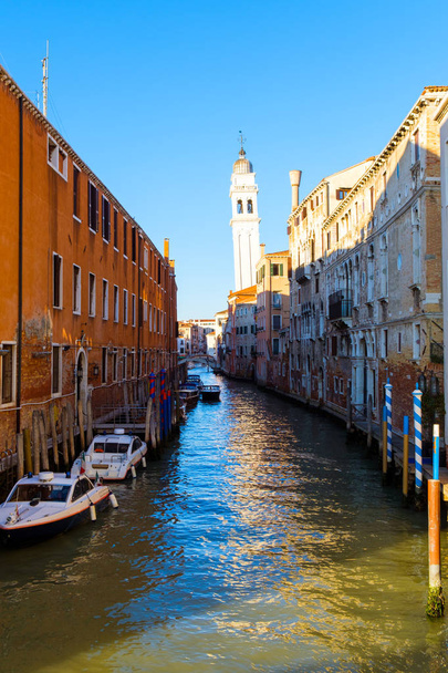 Typical Venice narrow water canal and old traditional colorful buildings. Italy, Europe. - Valokuva, kuva
