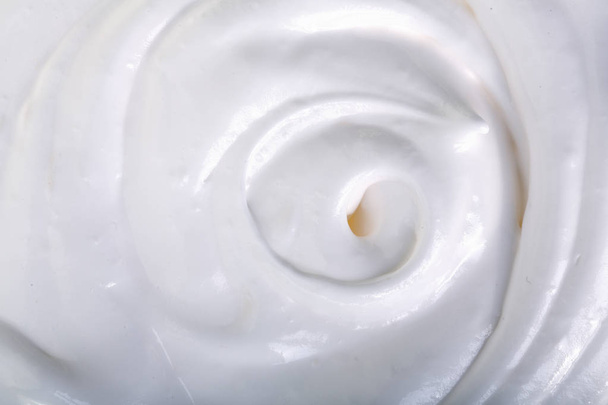 close up of a white whipped or sour cream on white background - Photo, Image