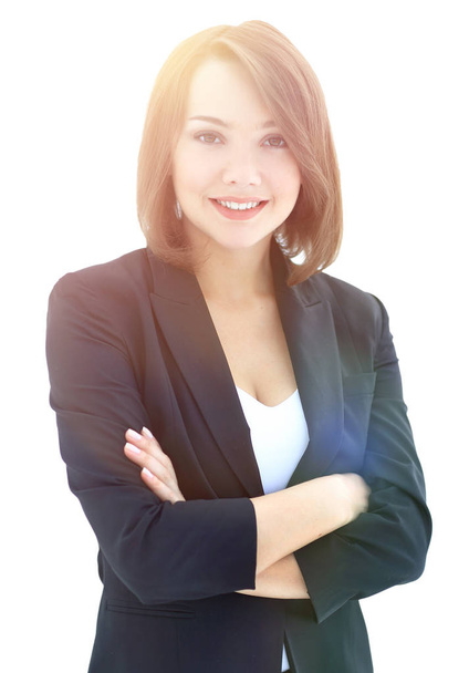 Modern business woman in the office with copy space - Photo, Image