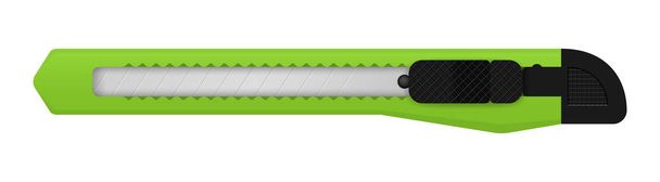 vector green snap off knife - Vector, afbeelding