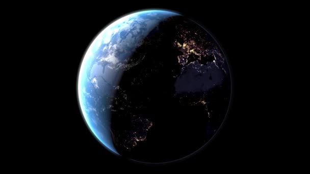 3D animation - Planet earth at night - Footage, Video