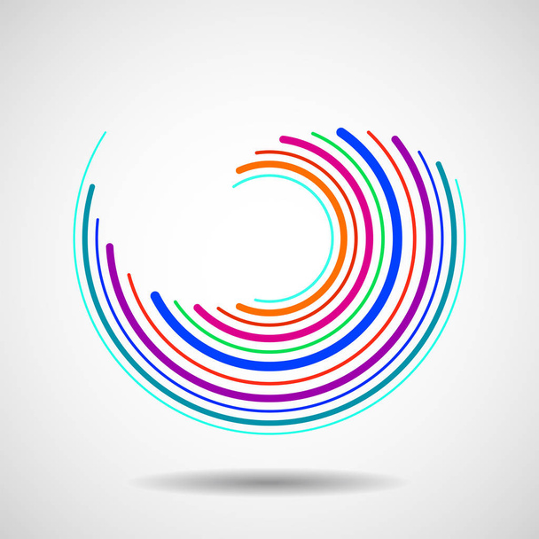 Abstraktní colorrful technologií spiral kruhy, geometrické logo, vektor - Vektor, obrázek