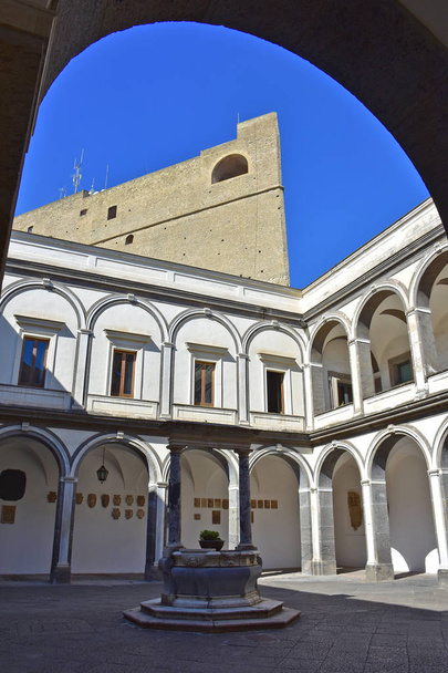 Italy, Naples, 13th October 2017. Certosa of San Martino, year 1325, monumental religious complex. Loggia and portico of the cloister of the procurators. - Photo, Image