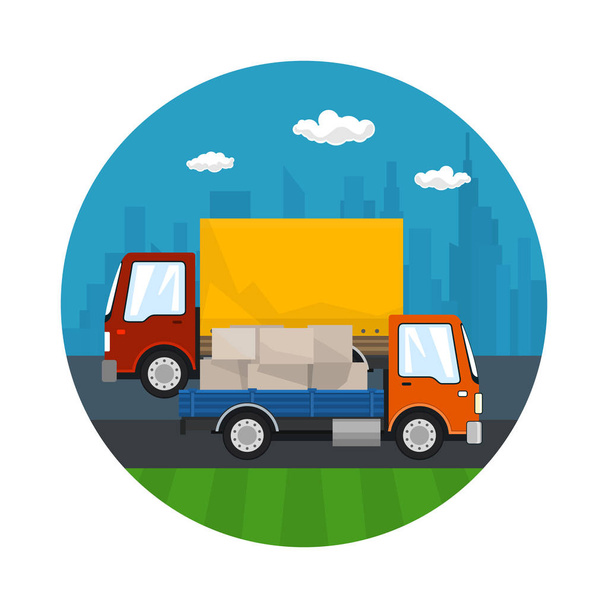 Εικονίδιο των οδικών μεταφορών και Logistics - Διάνυσμα, εικόνα