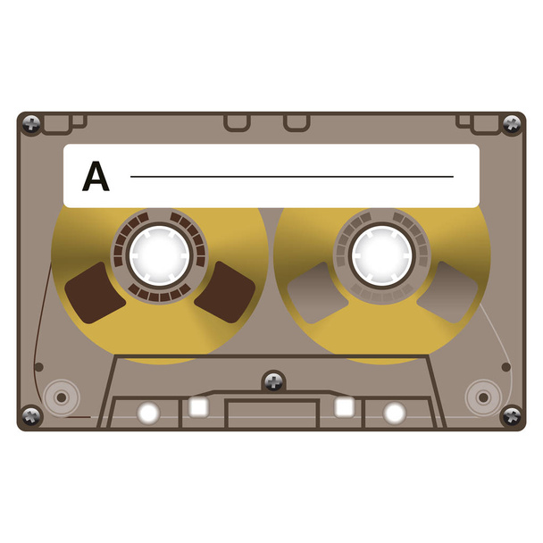 Vintage audio cassette tape design - Vektör, Görsel