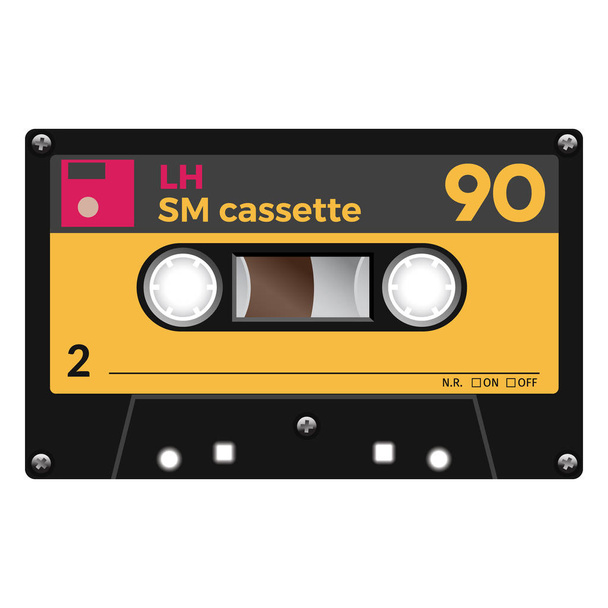Vintage technology audio cassette - Vector, Image