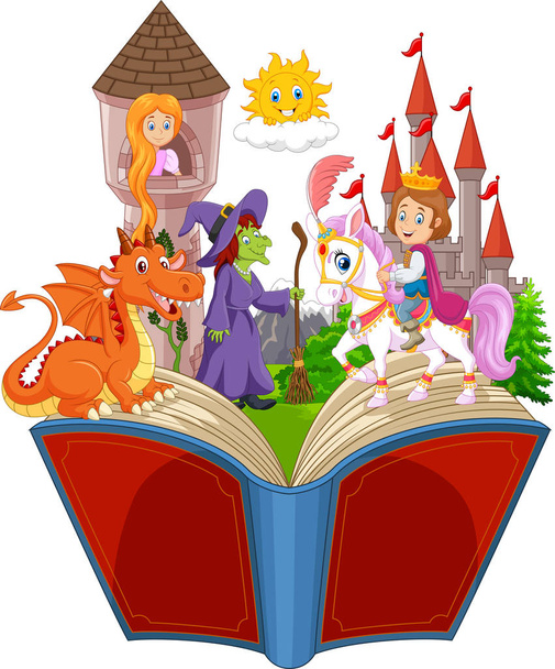 Immaginazione in un libro fantasy per bambini con la coda fatata
 - Vettoriali, immagini