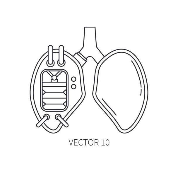 Bionic lungs and trachea prosthesis line icon. Bionic prosthesis. Biotechnology futuristic medicine. Future technology. Medical artificial mechanical robot implant sign and symbol. Transplantation. - Wektor, obraz