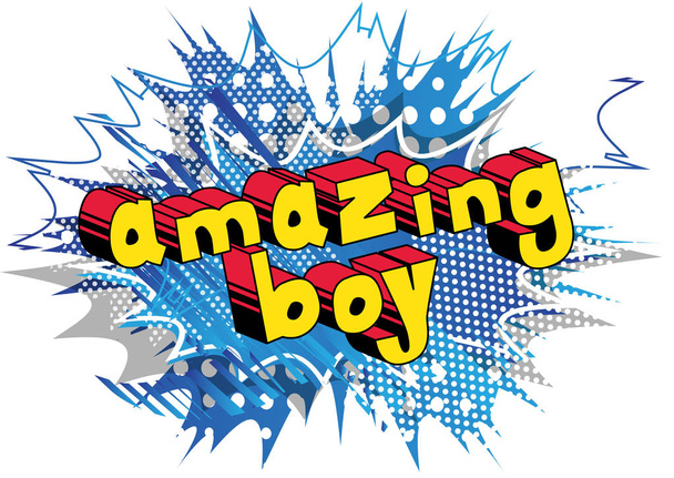 Amazing Boy - Sarjakuva tyyli lause abstrakti tausta
. - Vektori, kuva