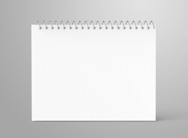 Blank notepad mockup, 3d render stand spiral notebook with empty space for design uses - Foto, Imagem