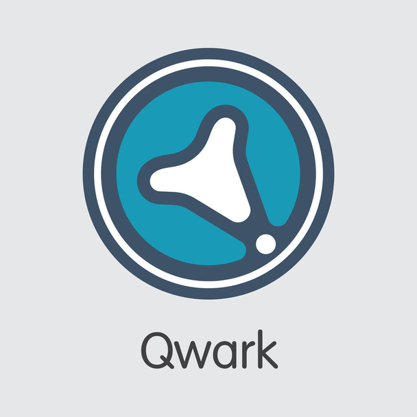 Qwark Blockchain kryptowaluta - wektor znak handlowy. - Wektor, obraz