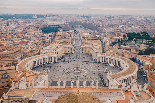 St Peter's Square in Rome as seen from above aerial view - Photo, image