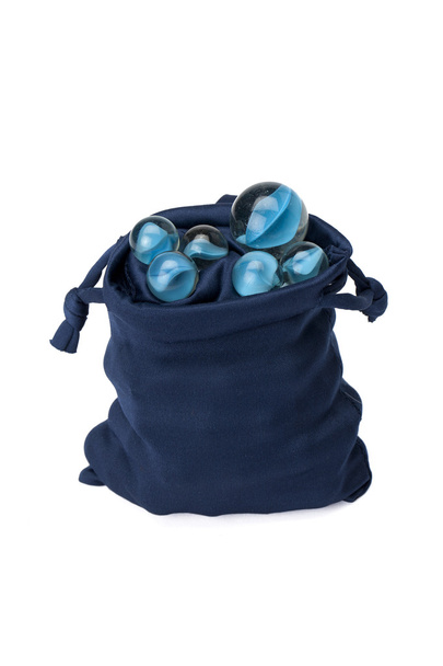 μπλε τσάντα με μάρμαρα - Φωτογραφία, εικόνα