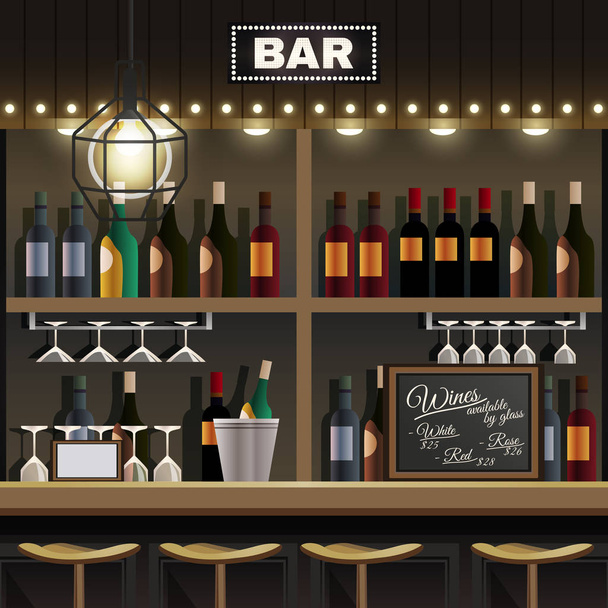 Bar Interior realista
  - Vetor, Imagem