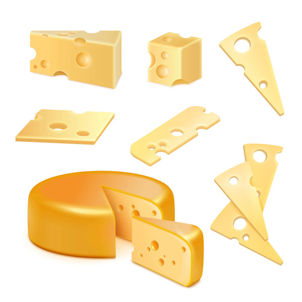 Realistická sada sýr - Vektor, obrázek