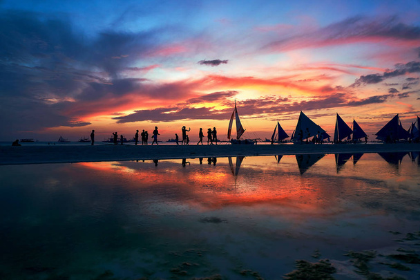 Boracay Beach Phillipines Puesta del sol
 - Foto, imagen