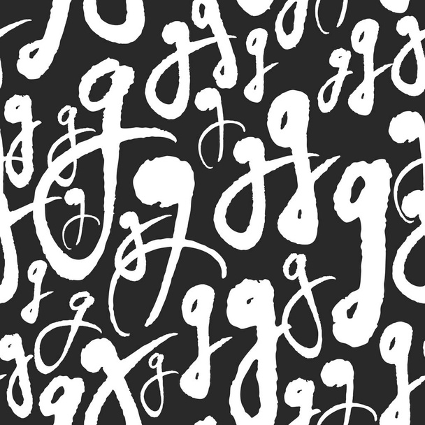 Vector Pattern with Calligraphy Letters G - Vector, Image