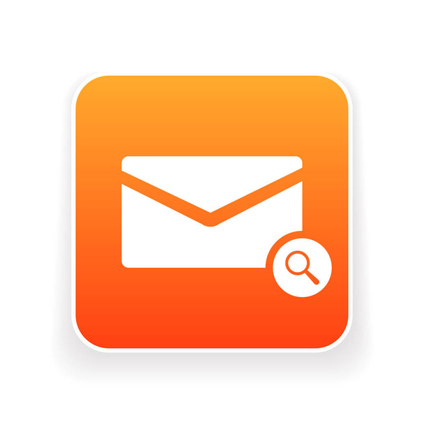 Email icon with research sign. Email icon and explore, find, inspect concept - Wektor, obraz
