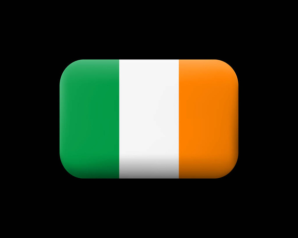 Az Írország lobogója. Gyékényel borított vektor ikon és a gomb. Téglalap alakú Shap - Vektor, kép