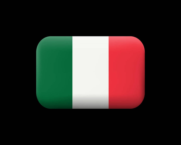 Flagge Italiens. mattiertes Vektorsymbol und Schaltfläche. rechteckige Form - Vektor, Bild