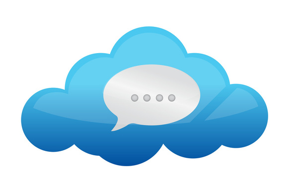 Cloud Chat Icon : Cloud Computing Concept - Photo, Image
