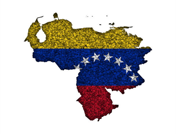 Mapa a vlajka Venezuely na mákem - Fotografie, Obrázek