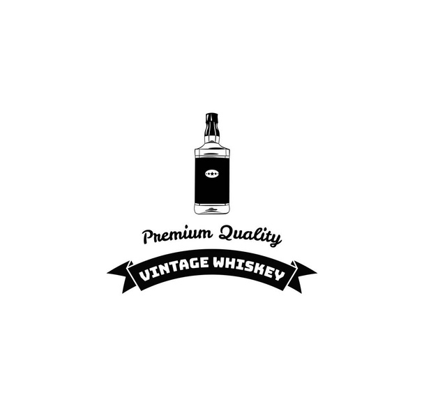 Hand draw of whiskey bottle. Vector illustration. - Vektor, kép