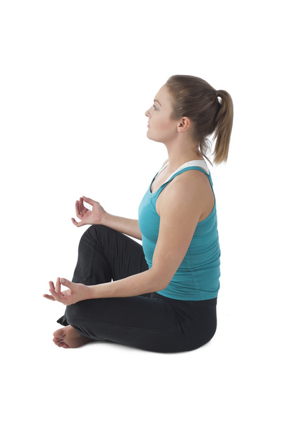 caucasian woman doing yoga exercise - Фото, зображення