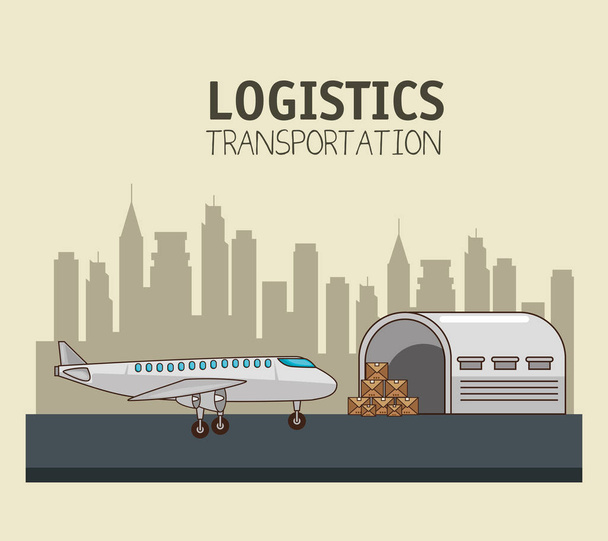 freight transportation and delivery logistic - Vector, Image