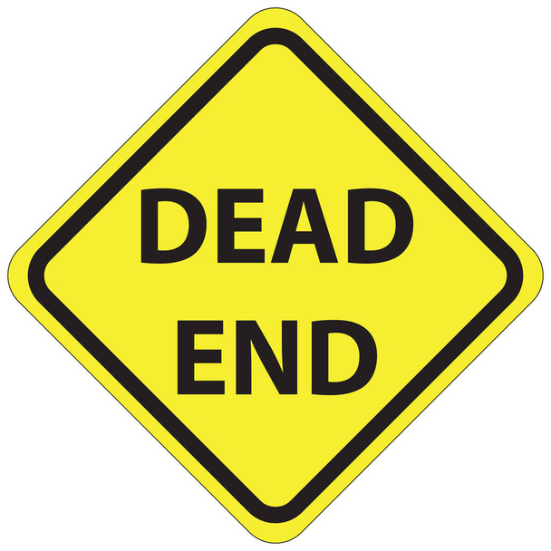 дорожній знак Dead End на білому
 - Фото, зображення