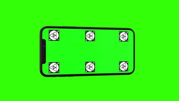Teléfono inteligente aislado con pantalla verde
 - Foto, Imagen