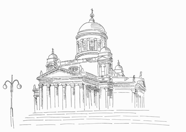 Sketch of Helsinki cathedral view - Vector, Image