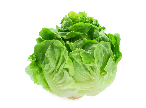 fresh baby cos, green lettuce isolated on white background - Foto, immagini