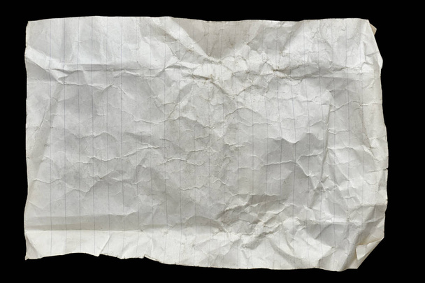 Crumpled old sheet of lined white paper - Foto, Bild