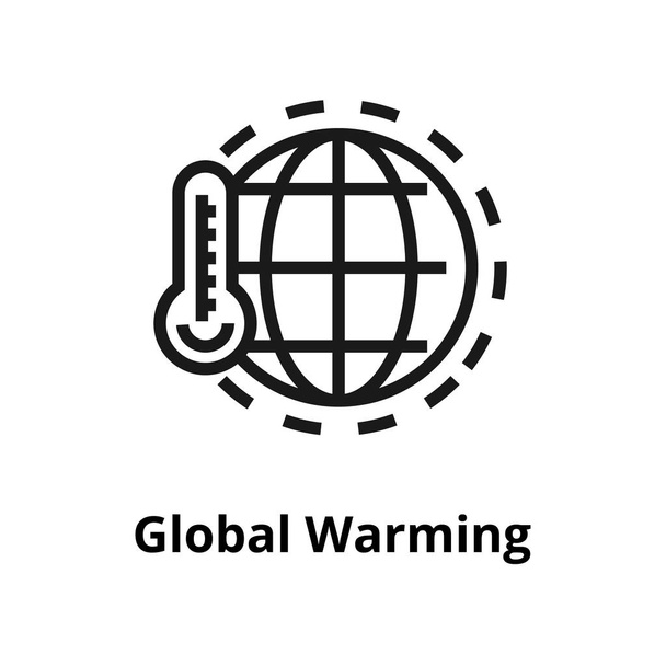 Global warming Line Icon - Vector, imagen