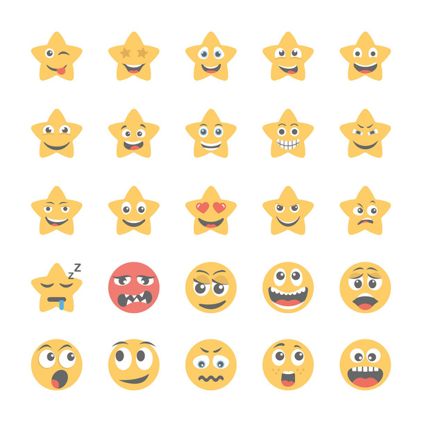 Smiley Flat Icons Set 42 - Wektor, obraz