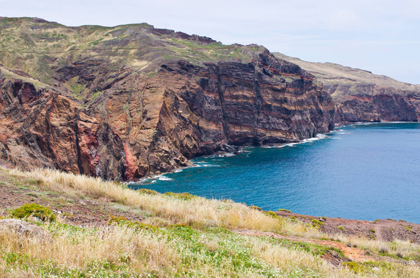 Cliffs of Ponta de Sao Lourenco peninsula - Madeira island - Fotoğraf, Görsel