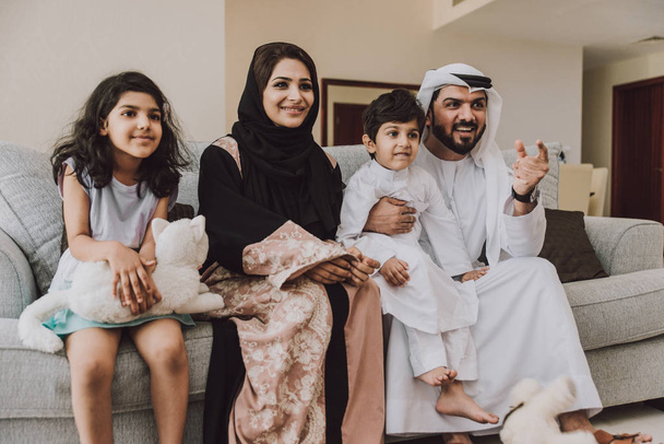 Arabic happy family lifestyle moments at home - Foto, imagen
