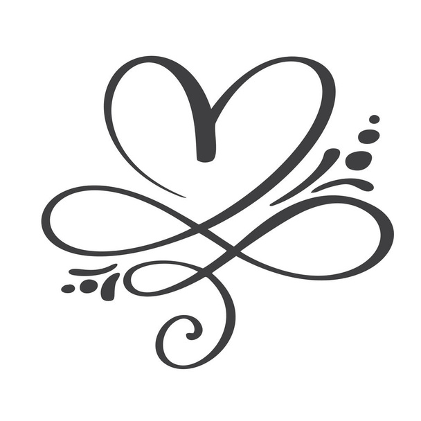 Znak miłości serca na zawsze. Infinity romantyczny symbol połączony, join, pasja i ślub. Szablon dla t shirt, karty, plakat. Płaski element wystroju Walentynki. Ilustracja wektorowa - Wektor, obraz
