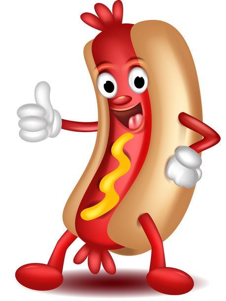Hot dog cartoon thumbs up - Vector, Image