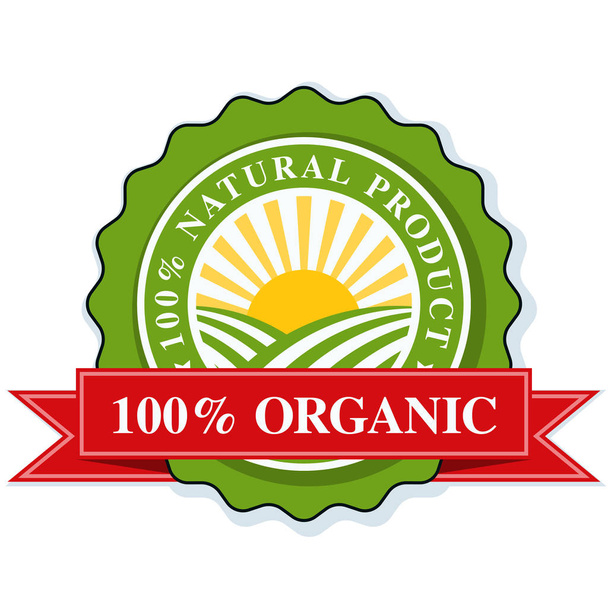 Organic Product shield sign - Vector, Image