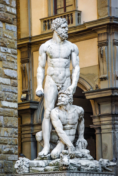 Statue of Hercules and Cacus in the downtown of Florence, Italy - Foto, Imagen