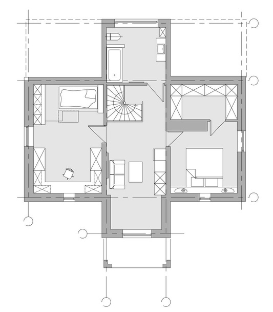 Стандартний набір меблів для вітальні
 - Вектор, зображення