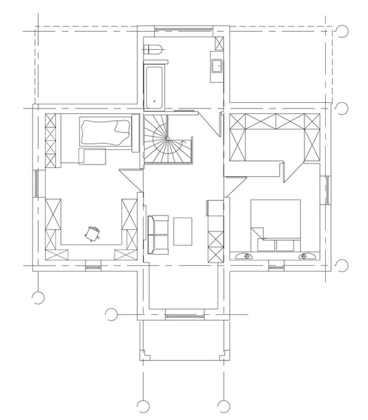 Standard-Wohnzimmermöbel-Symbole gesetzt - Vektor, Bild