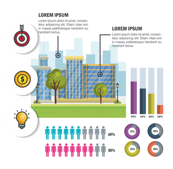 üzleti infographic sablon ikonok - Vektor, kép