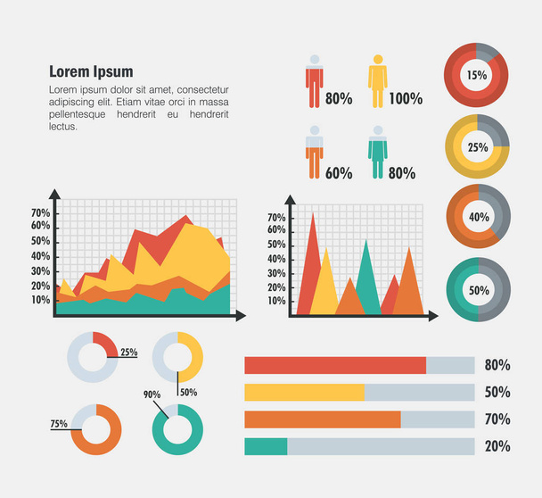 business infographic template icons - Vektör, Görsel