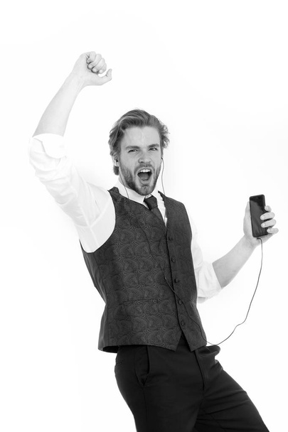 Man in formal outfit with mobile phone. - Foto, Imagem