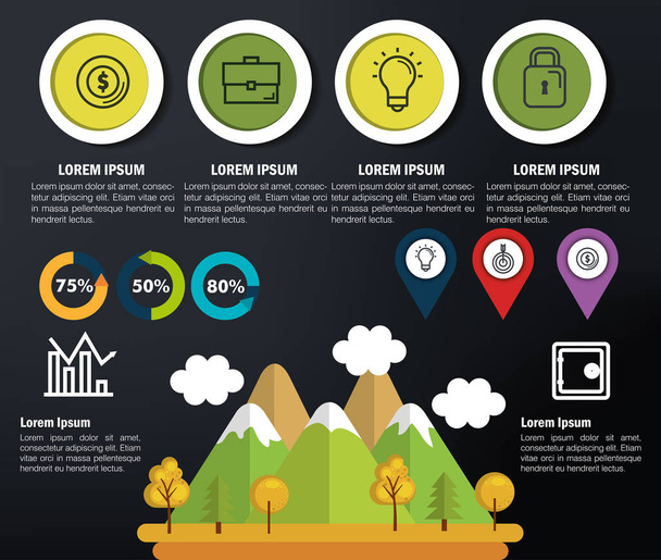 liiketoiminnan infografiset mallikuvat
 - Vektori, kuva