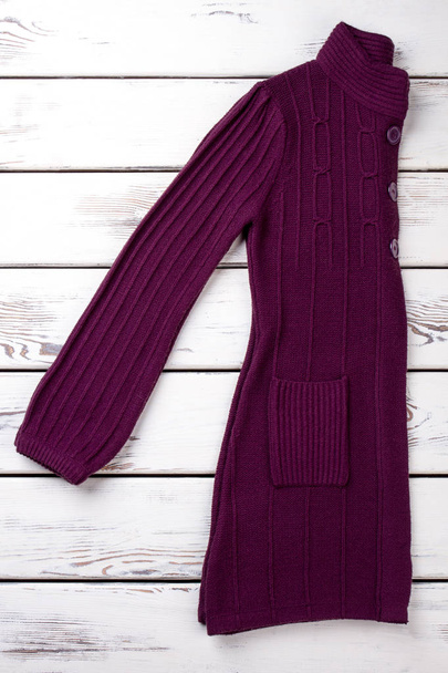 Folded purple woolen coat. - Photo, Image